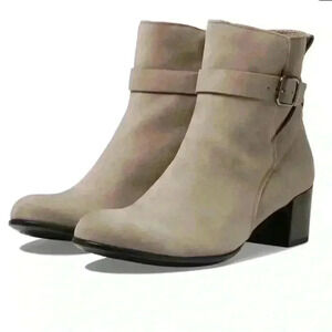 Ecco Dress Classic 35 Block Heel Booties in Taupe Size 9 NWT